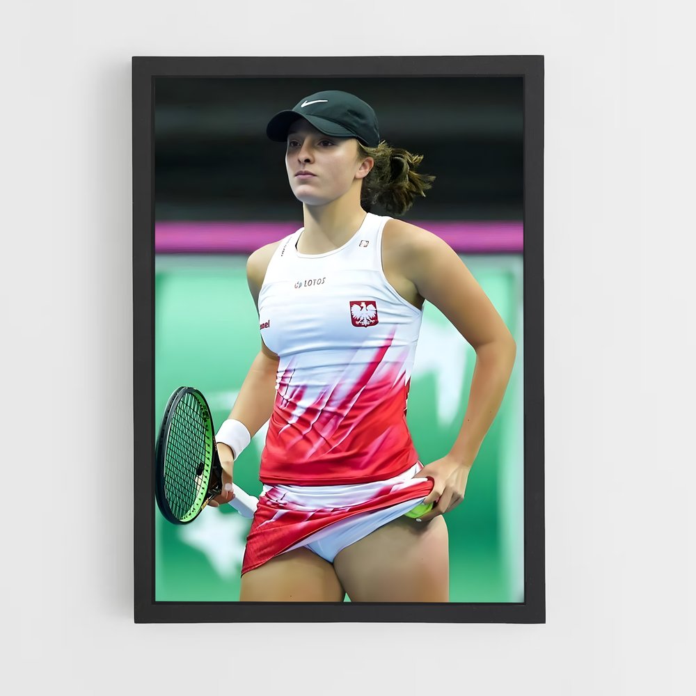 Poster La Raquette Rouge – affiche Tennis (vue 2)